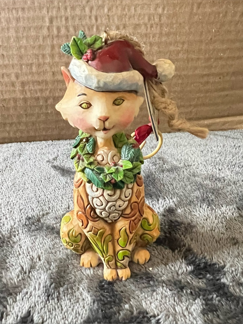 Jim Shore Heartwood Creek “Santa Claw” Kitty Cat Santa Wreath Christmas Figurine